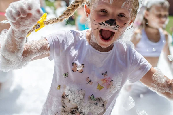 Children foam party — Stock Photo, Image
