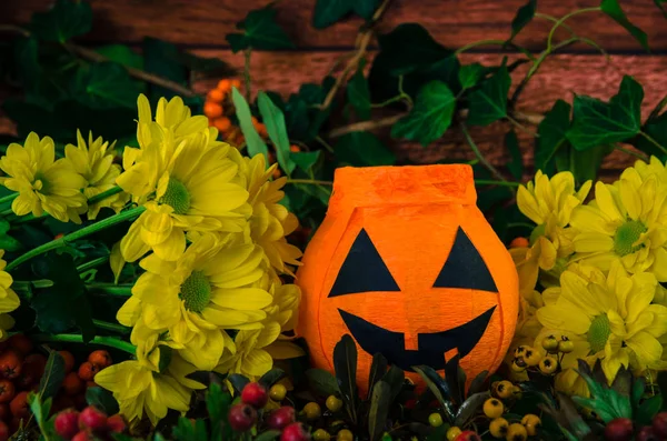 Drôle orange décoration halloween artisanat artisanal — Photo