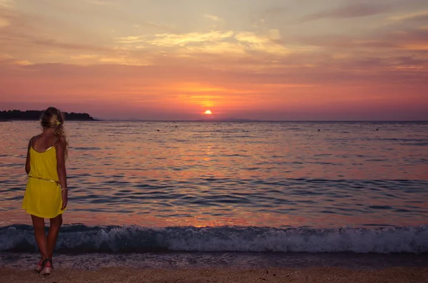 Frio, mar e pôr-do-sol — Fotografia de Stock