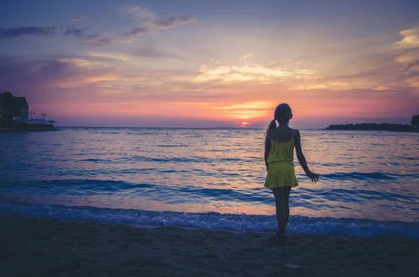 Frio, mar e pôr-do-sol — Fotografia de Stock