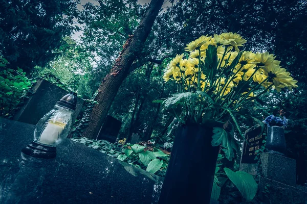 Ruhe Und Frieden Auf Dem Friedhof Während Der Weihnachtsfeiertage Der — Stockfoto