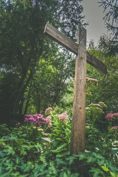 Vrede Stilte Leven Dood Symbolen Begraafplaats Tijdens Cristian Vakantie Kleurrijke — Stockfoto