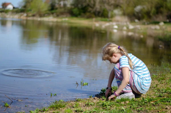 Adorable Cute Child Relaxing Water — Stock Photo, Image