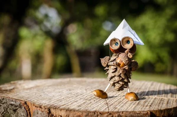 Cute Figure Pine Cone Vibrant Autumnal Colors — Stock Photo, Image