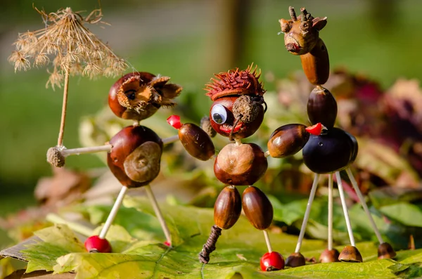 Cute Figures Figures Autumnal Fruits Vibrant Autumnal Colors — Stock Photo, Image