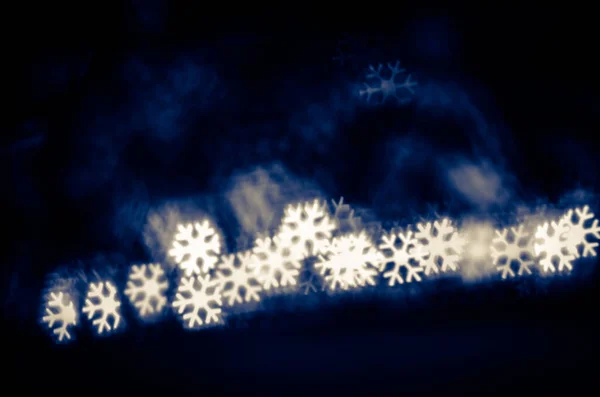 Beleuchtete Glitzernde Bokeh Mit Schneeglöckchen Form Kopieren Raum Hintergrund — Stockfoto