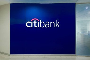Bangkok, Tayland - 30 Temmuz 2018: Citibank tabelası kapalı olarak kuruldu. Citibank, 1812 yılında New York Şehir Bankası olarak kurulan çok uluslu Citigroup finansal hizmetler bir bankacılık bölümüdür.