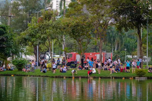 Bangkok Tajlandia Listopada 2018 Loy Kratong Festiwal Obchodzony Podczas Pełni — Zdjęcie stockowe