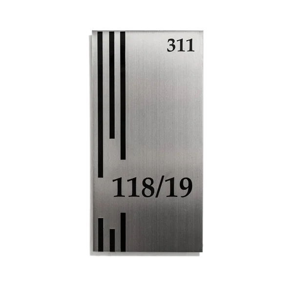 Placa de metal com o número da casa — Fotografia de Stock