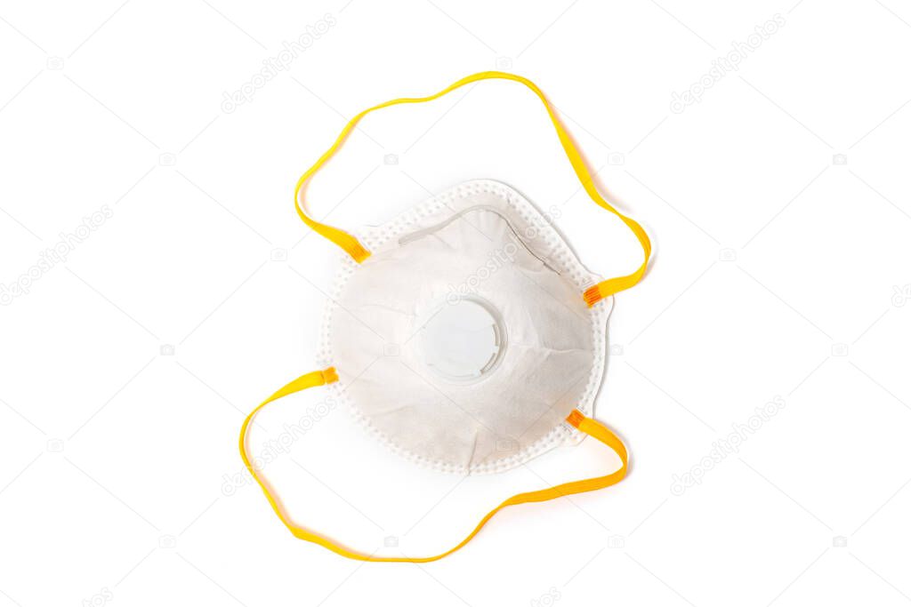 Protection factor for N95 Filtering face mask-safty white mask on white background