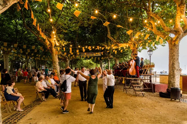 Spanien Katalonien Calella Juli 2018 Straßen Strände Und Menschen — Stockfoto