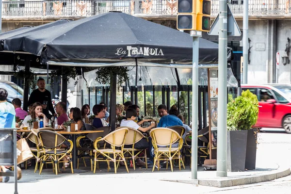 Spanien Katalonien Barcelona Juli 2018 Altstadt Ramblas Plaza Catalunya — Stockfoto