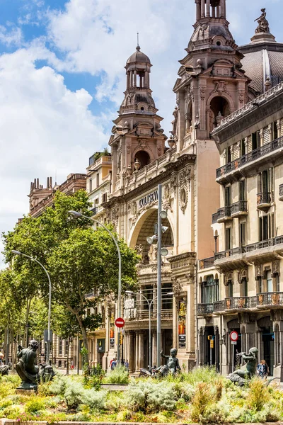 Espanha Catalunha Barcelona Julho 2018 Cidade Velha Ramblas Plaza Catalunya — Fotografia de Stock