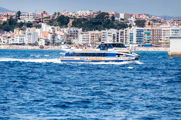 Spain Catalonia July 2018 Travel Boat Costa Brava Calella Pineda — Stock Photo, Image
