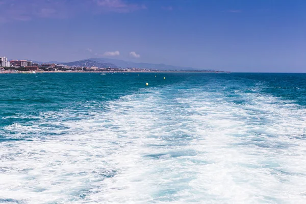 Espanha Catalunha Julho 2018 Viajar Barco Costa Brava Calella Pineda — Fotografia de Stock