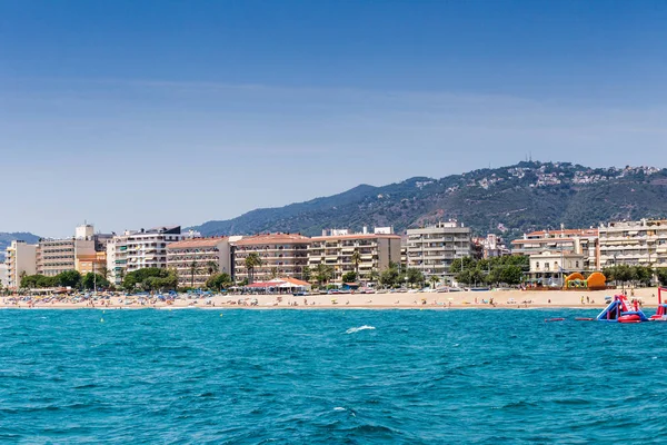 Spain, Catalonia, July 2018. Travel by boat Costa Brava: Calella, Pineda, Santa Susanna. Malgrat de Mar, Blanes, Santa Cristina, Lloret de Mar, Tossa.