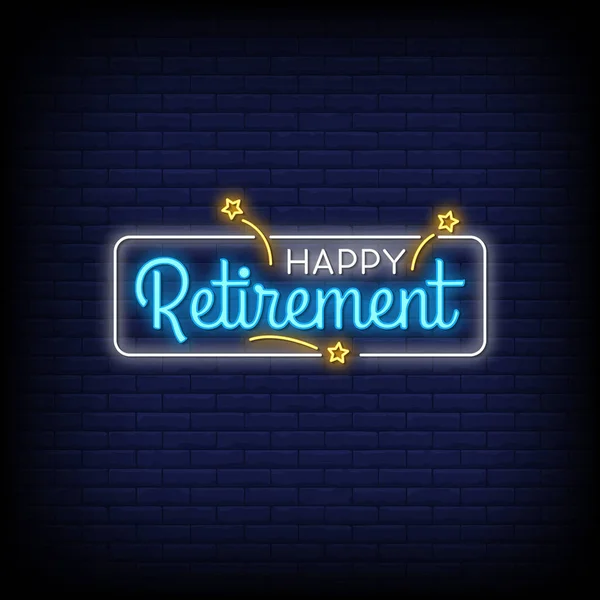 Mutlu emeklilik neon işareti vektör