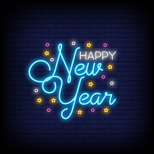 Frohes Neues Jahr Für Plakate Neon Stil Frohes Neues Jahr — Stockvektor