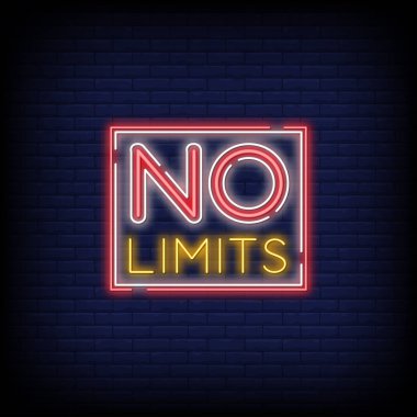 Neon metin işareti vektörünün sınırı yok. Light Banner posteri, vektör, illüstrasyon 