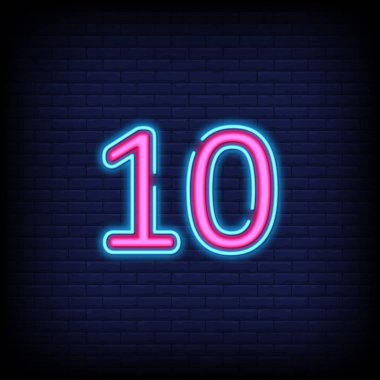 Bir Tuğla Duvar Arkaplan Tasarımı ile Neon Vector modern moda tasarımı gece panosu parlak reklam ışığı ışık sanatı tasarımı. Vektör İllüstrasyonu