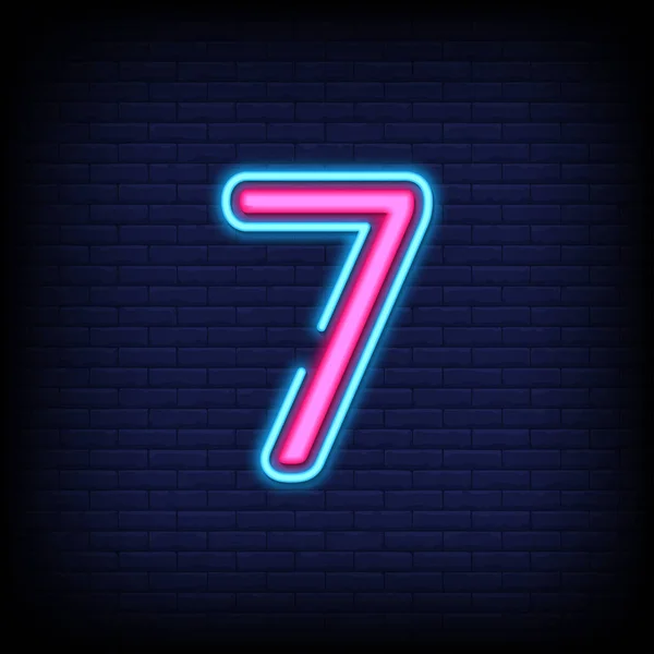 Number Neon Vector Brick Wall Background Design Template Modern Trend — Stockový vektor