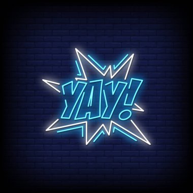 Yay Neon İşaret Biçimi Metin Vektörü