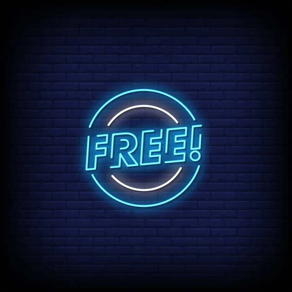 Free Neon Sign Brick Wall Background — Stock Vector
