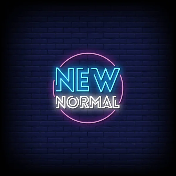 Nouveau Lettrage Normal Néon Signe — Image vectorielle