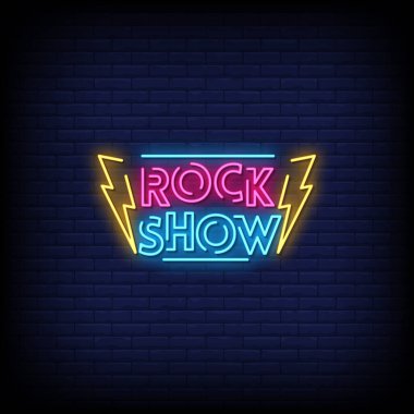 Rock show harfleri, neon işareti.