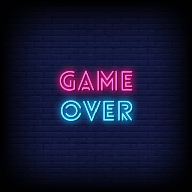 Oyun üzeri harf neon işareti