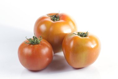 Beyaz arka planda taze domatesler