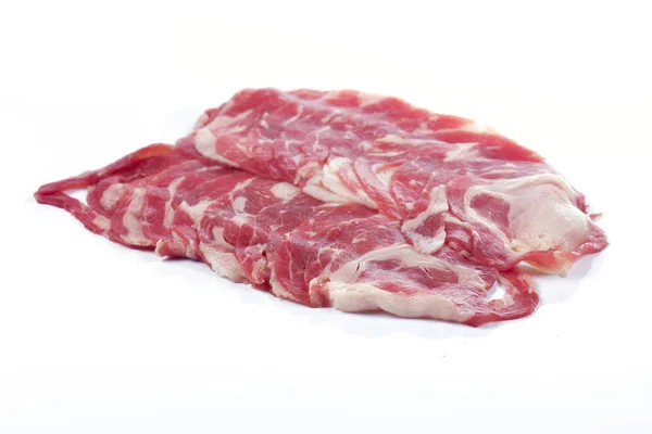 Rebanada Carne Wagyu Sobre Fondo Blanco — Foto de Stock