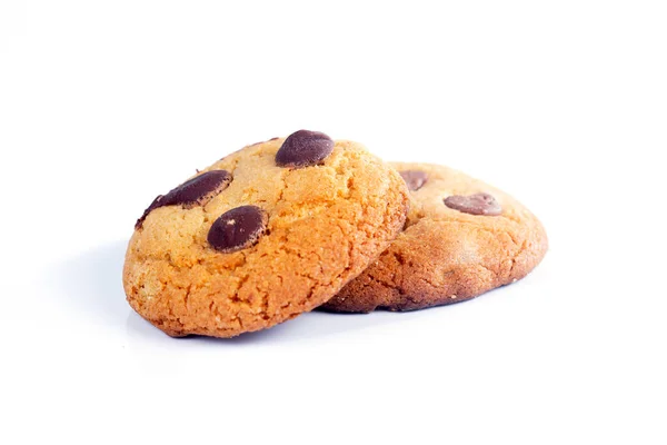 Chocolate Chip Cookie White Background — Stock Photo, Image