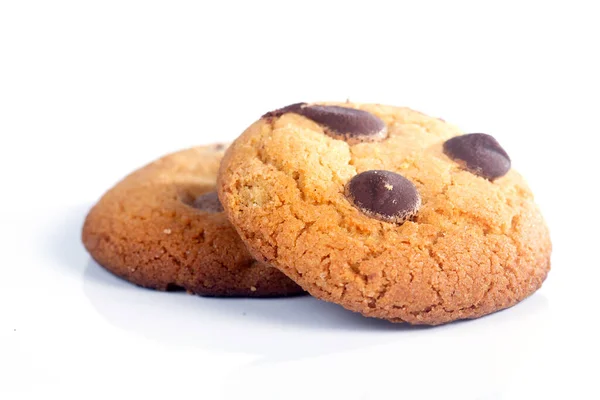 Chocolate Chip Cookie White Background — Stock Photo, Image