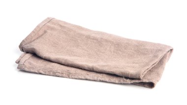 bej kahverengi bulaşık bezi malzeme, peçete serviette beyaz izole 