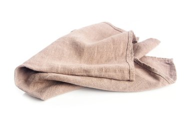 bej kahverengi bulaşık bezi malzeme, peçete serviette beyaz izole 