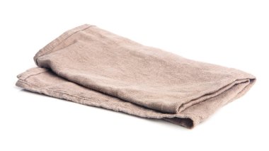 bej kahverengi bulaşık bezi malzeme, peçete serviette beyaz izole 