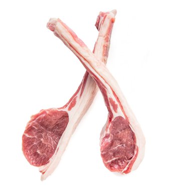 beyaz arka plan üzerinde izole pişmemiş kaburga et 