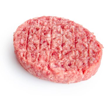 beyaz izole bir kıyma dilimi 