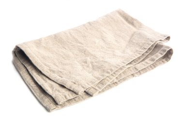 temiz bej bulaşık bezi malzeme, peçete serviette beyaz izole 