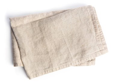 temiz bej bulaşık bezi malzeme, peçete serviette beyaz izole 