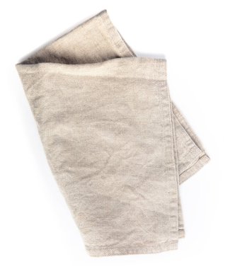 temiz bej bulaşık bezi malzeme, peçete serviette beyaz izole 