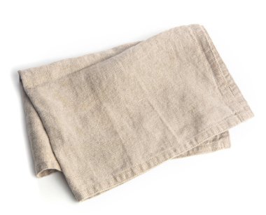 temiz bej bulaşık bezi malzeme, peçete serviette beyaz izole 