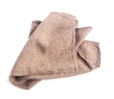 bej kahverengi bulaşık bezi malzeme, peçete serviette beyaz izole 