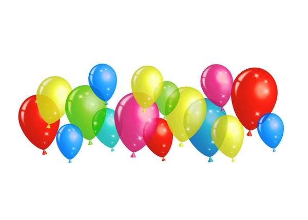 colorful illustration of party balloons isolated on white