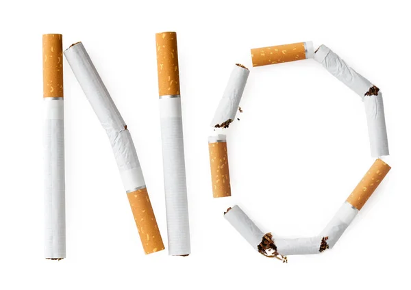 Sigaretten Geïsoleerd Wit Nee — Stockfoto