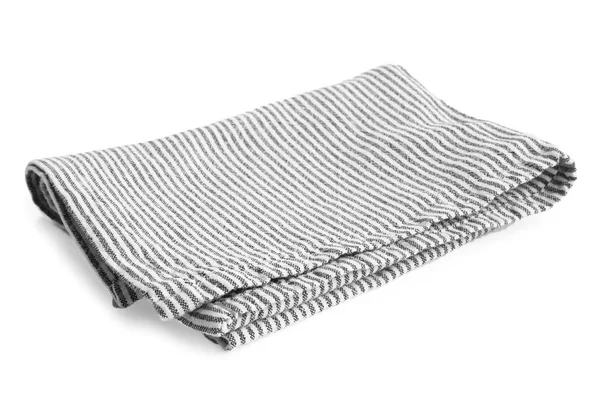 Šedý Textilní Ubrousek Izolovaný Bílém — Stock fotografie