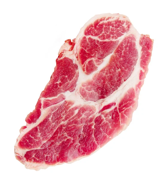 Une Tranche Steak Cru Non Cuit Isolé Sur Blanc — Photo