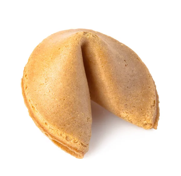 Traditionele Aziatische Fortune Cookie Geïsoleerd Wit — Stockfoto