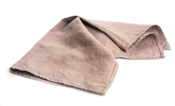 Beige Bruin Vaatdoek Materiaal Servet Servet Ring Geïsoleerd Wit — Stockfoto